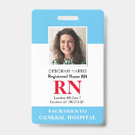Tarjeta De Identificación Enfermera Moderna de RN