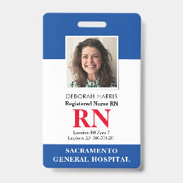 Tarjeta De Identificación Enfermera Moderna de RN