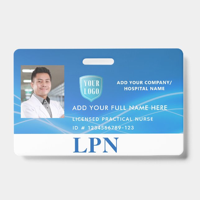 Tarjeta De Identificación Enfermera Práctica con Licencia, LPN Identificació (Parte frontal)