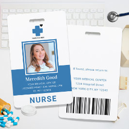 Tarjeta De Identificación Enfermera Práctica Licenciada de Seguridad Moderna