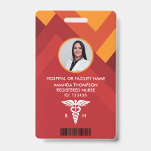 Enfermera Registrada Geométrica Abstracta Foto ID