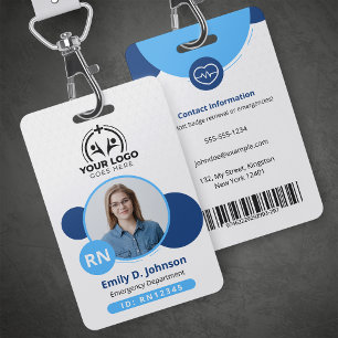 Tarjeta De Identificación Enfermera registrada personalizada con foto y nomb
