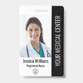 Tarjeta De Identificación Enfermera Registrada RN ID de Empleado Negro