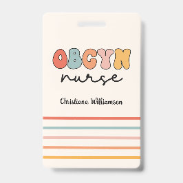 Tarjeta De Identificación Enfermera Retro Personalizada de OBGYN