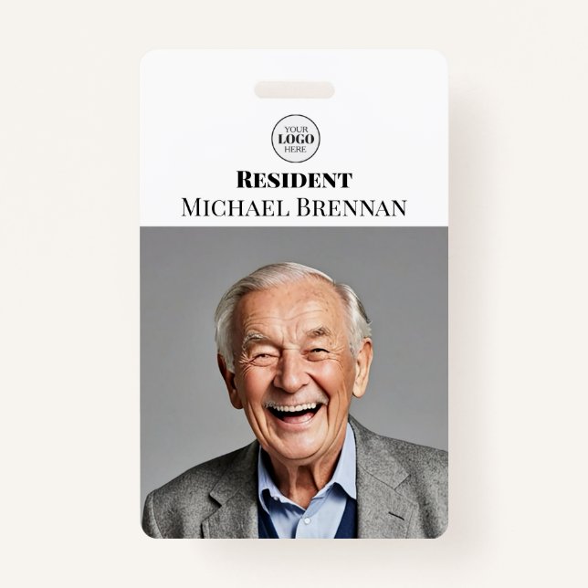 Tarjeta De Identificación Enfermería de cuidado o identificación de resident (Anverso)