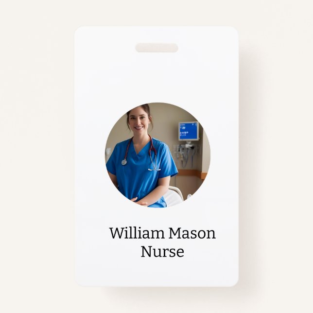 Tarjeta De Identificación Enfermería personalizada simple (Anverso)