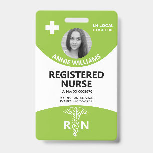 Tarjeta De Identificación Enfermero de enfermería caduceus registrado y logo