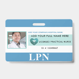 Tarjeta De Identificación Enfermero práctico de licencia horizontal de LPN, 