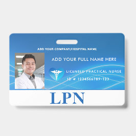 Tarjeta De Identificación Enfermero práctico de licencia horizontal de LPN, 