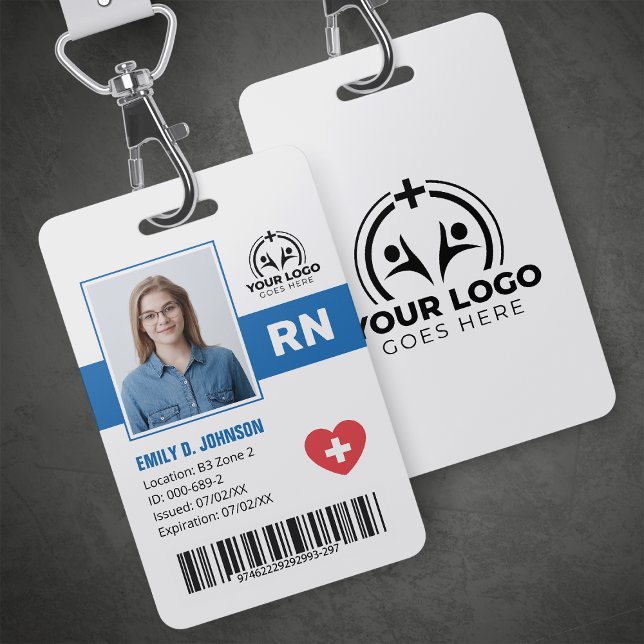 Tarjeta De Identificación Enfermero profesional de enfermería RN Photo & Bar (Subido por el creador)