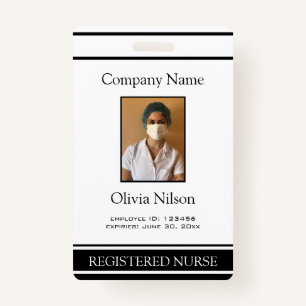 Tarjeta De Identificación Enfermero registrado por fotografía