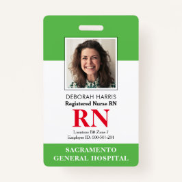 Tarjeta De Identificación Enfermero RN moderno