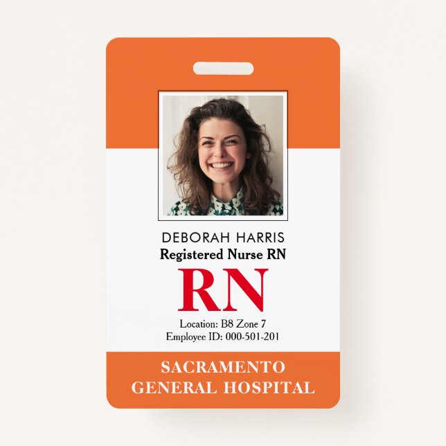 Tarjeta De Identificación Enfermero RN moderno (Anverso)