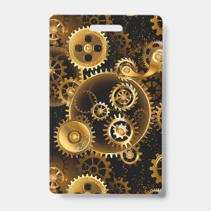 Tarjeta De Identificación Engranajes de latón Steampunk sin costuras