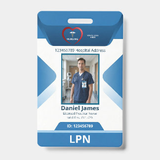 Tarjeta De Identificación ENP Enfermera Práctica con Licencia Logo Hospital 