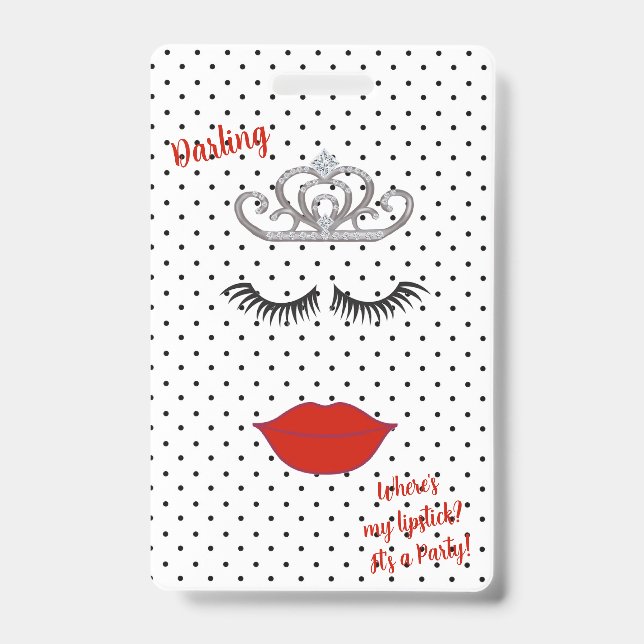 Tarjeta De Identificación Entrada de Fiesta BRIDE y CO Tiara Fiesta de pases (Parte frontal)