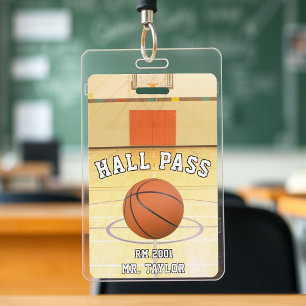 Tarjeta De Identificación Entrenador de baloncesto Profesor Estudiante Pase