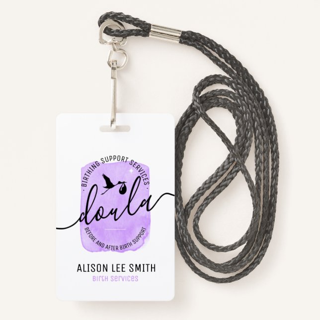 Tarjeta De Identificación Entrenador de nacimientos Doula (Anverso son cordón)