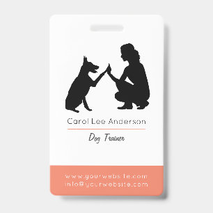 Tarjeta De Identificación Entrenador de perros
