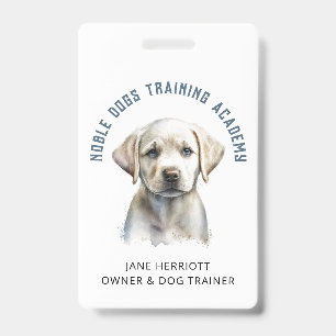 Tarjeta De Identificación Entrenador de Perros Código QR de Foto de Cachorro