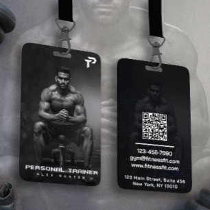Tarjeta De Identificación Entrenador Personal Gimnasio Fitness Personalizado