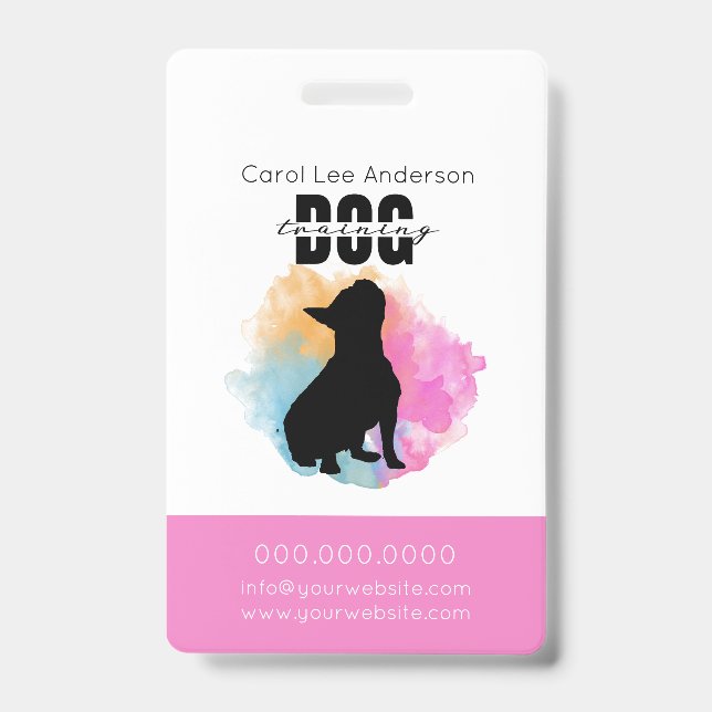 Tarjeta De Identificación Entrenamiento de perros (Anverso)