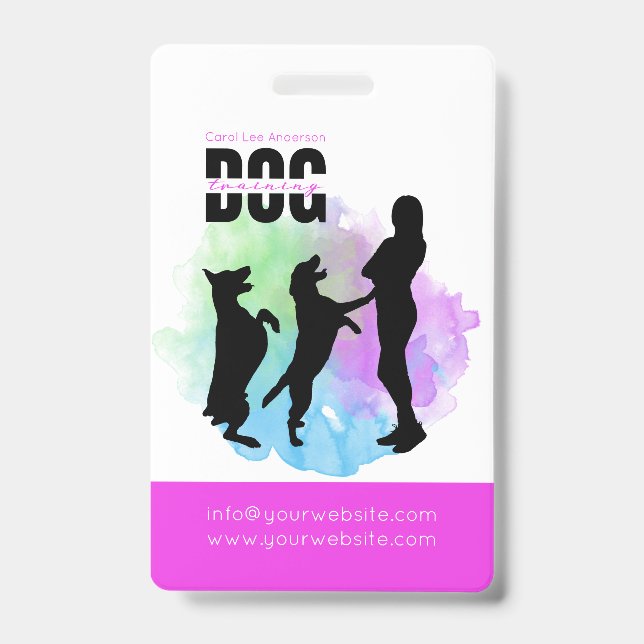 Tarjeta De Identificación Entrenamiento de perros / Entrenador de perros (Anverso)