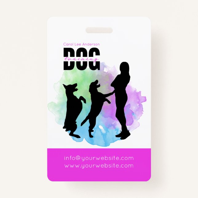 Tarjeta De Identificación Entrenamiento de perros / Entrenador de perros (Anverso)