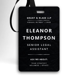 Tarjeta De Identificación Equipo Construyendo Negra Moderna Elegante Empresa