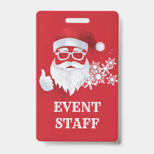 Tarjeta De Identificación Equipo de Navidades de Hip Santa Claus Papercut