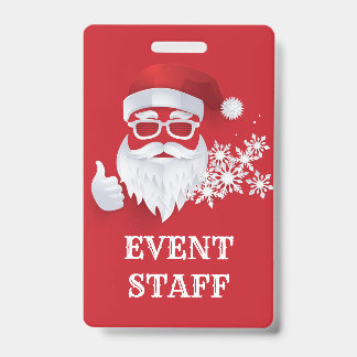 Tarjeta De Identificación Equipo de Navidades de Hip Santa Claus Papercut