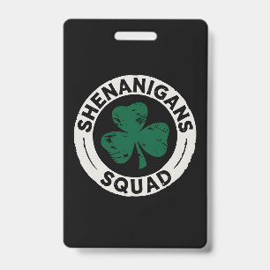Tarjeta De Identificación Equipo de travesuras Escudo del día de San Patrici