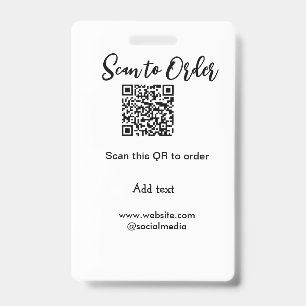 Tarjeta De Identificación Escanear para ordenar escanear código QR añadir si
