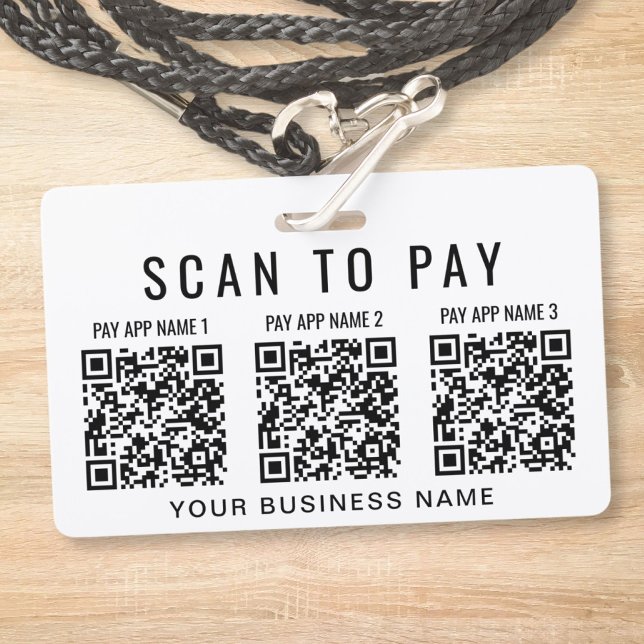 Tarjeta De Identificación Escaneo comercial para pagar 3 códigos QR (Subido por el creador)