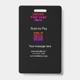 Tarjeta De Identificación escaneo mínimo simple para pagar Agregar logotipo 