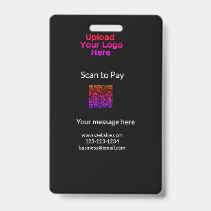 Tarjeta De Identificación escaneo mínimo simple para pagar Agregar logotipo