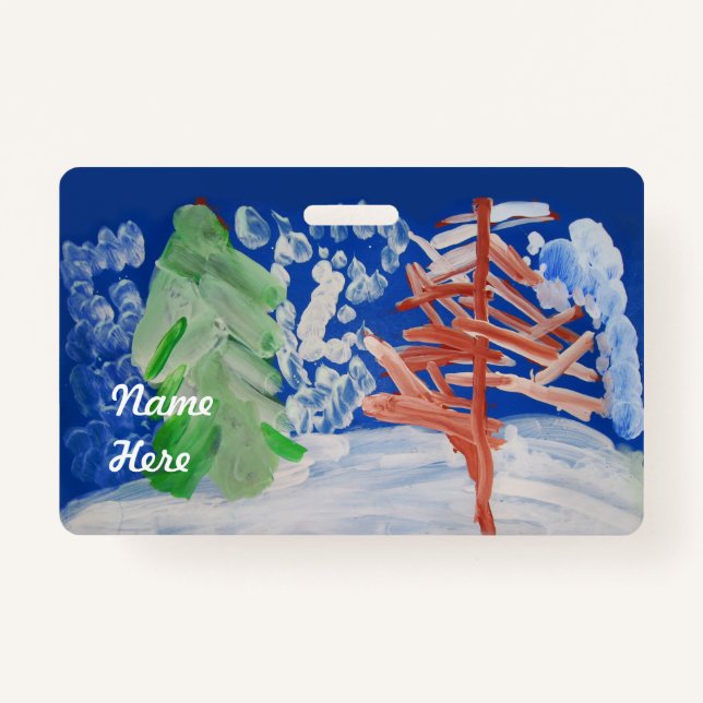 Tarjeta De Identificación Escena de invierno (Anverso)