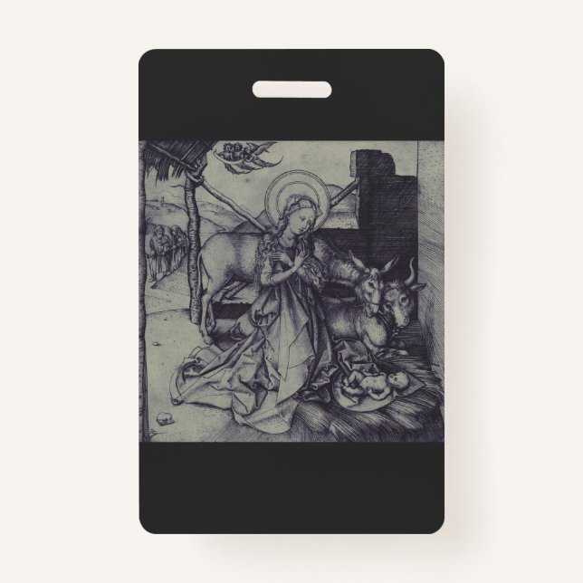 Tarjeta De Identificación Escena de la Natividad Vieja en Jesucristo (Anverso)