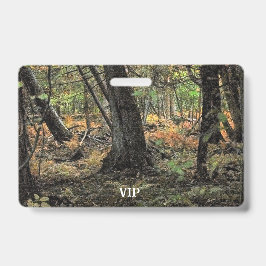 Tarjeta De Identificación Escenario forestal de otoño