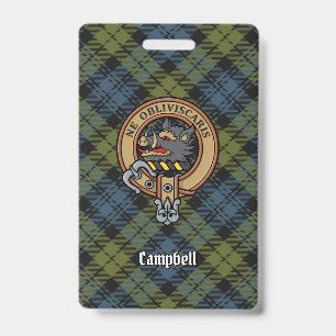 Tarjeta De Identificación Escudo Campbell sobre Tartán