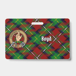 Tarjeta De Identificación Escudo de armas del Clan Boyd sobre tartán