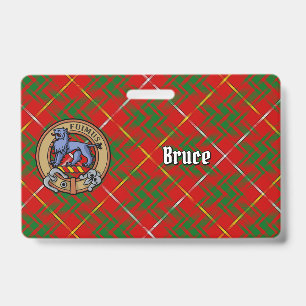 Tarjeta De Identificación Escudo de armas del Clan Bruce sobre tartán