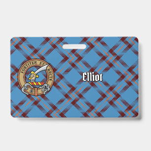 Tarjeta De Identificación Escudo de armas del Clan Elliot sobre antiguo tart