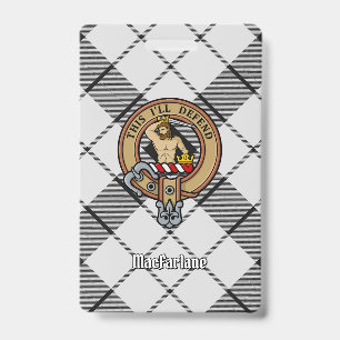 Tarjeta De Identificación Escudo de armas del Clan MacFarlane sobre Tartán n