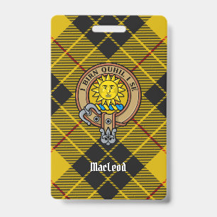 Tarjeta De Identificación Escudo de armas del Clan MacLeod de Lewis sobre Ta
