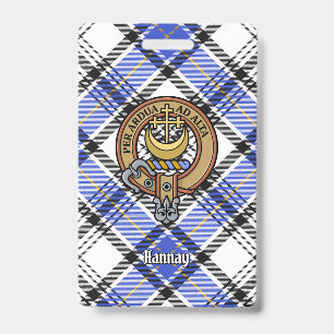 Tarjeta De Identificación Escudo de Clan Hannay sobre Tartán