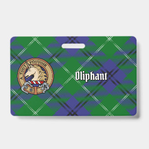 Tarjeta De Identificación Escudo del Clan Oliphant sobre Tartán