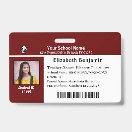 Tarjeta de identificación Escuela de Niños Estudia