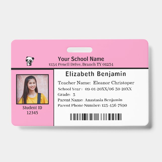 Tarjeta de identificación Escuela de Niños Estudia (Anverso)