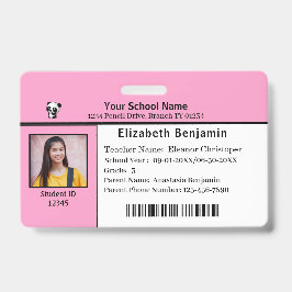 Tarjeta de identificación Escuela de Niños Estudia